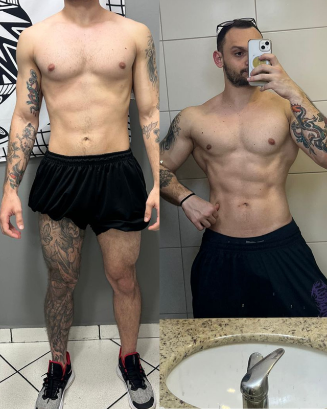 Antes e depois de aluno da consultoria online AJ Team